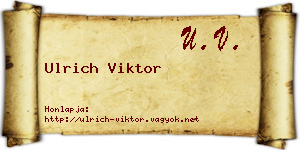 Ulrich Viktor névjegykártya